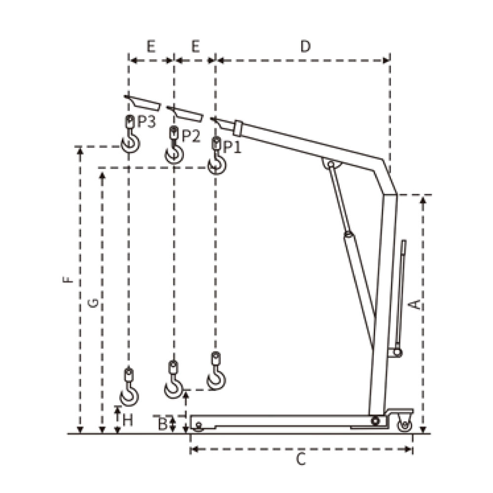 Grue d'atelier européenne pliable robuste YIK